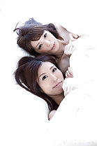 Miura Rin with girlfriend Aoi Sakura under the covers